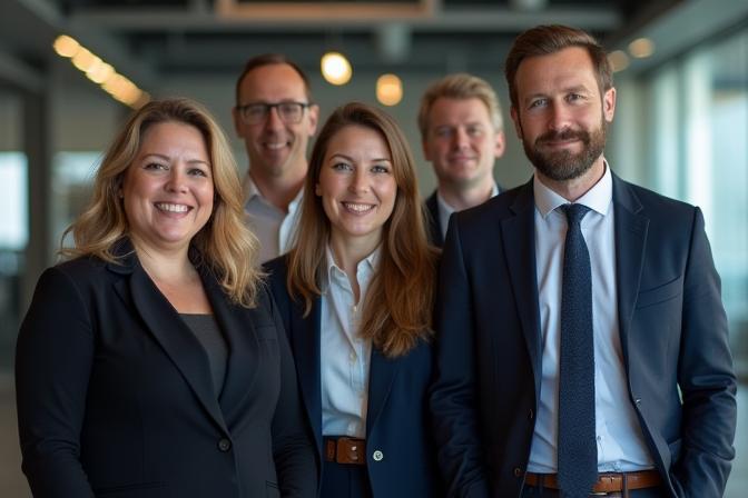 Foto af TalentFocus Danmark teamet i en professionel indstilling.